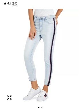 NEW! Tommy Hilfiger Tribeca Light Wash Side-Stripe Women’s Jean Leggings